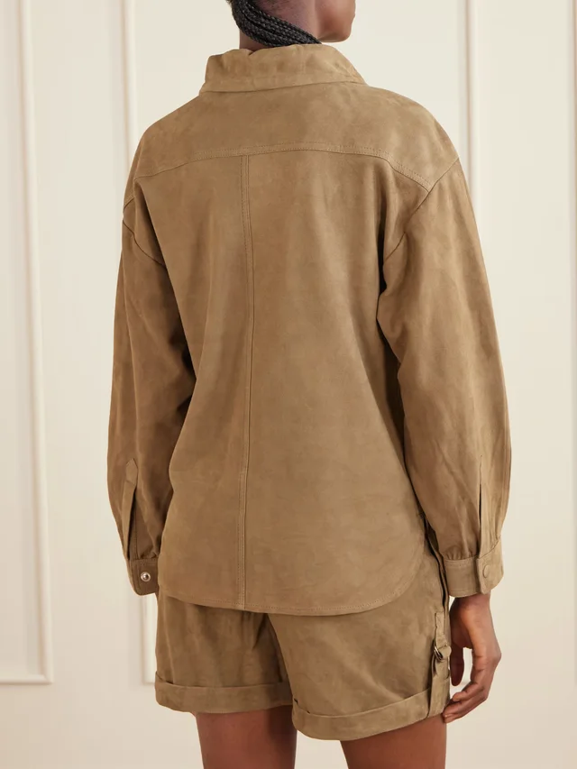ISABEL MARANT Maldia suede overshirt in beige 100% Leather, photo 4 of 6 from NET-A-PORTER (Canada)