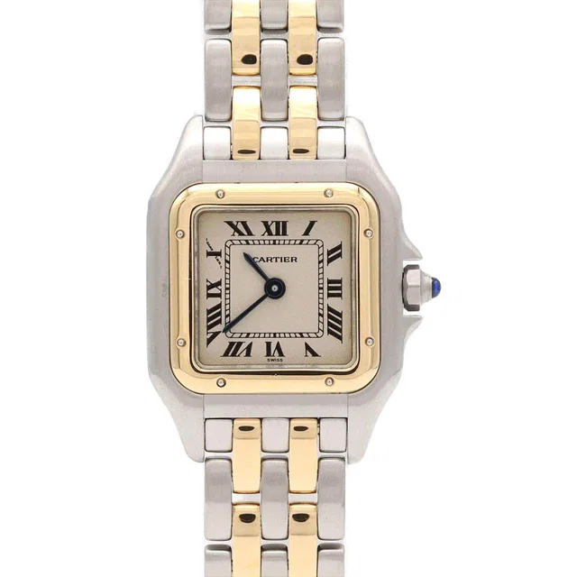 Cartier Panthere Stainless Steel Yellow Gold Quartz Watch in Yellow from LuxUness