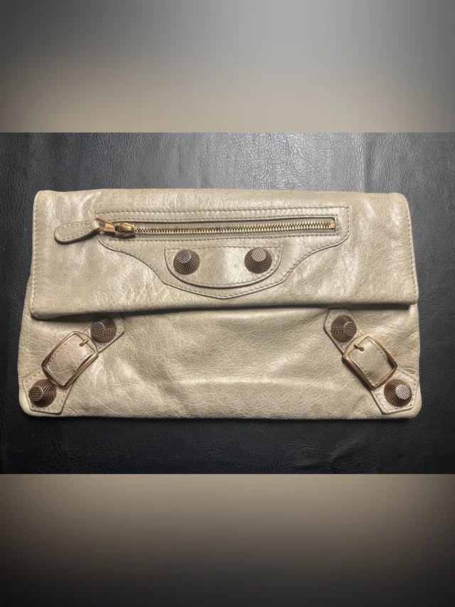 Balenciaga Giant 21 Gold Hardware Envelope Clutch | Authentic Coa Included in neutral|brown|gold Lambskin from Poshmark