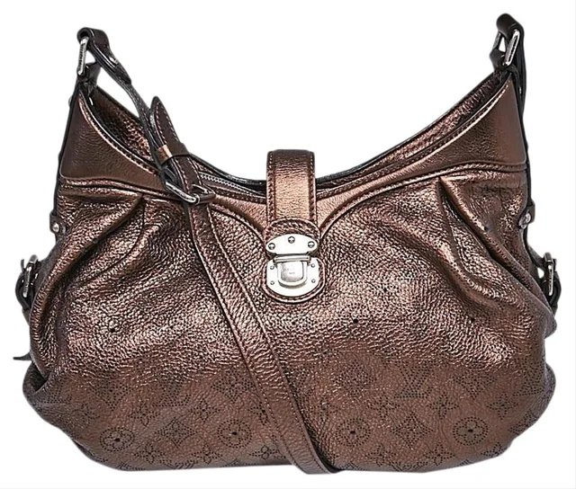 Louis Vuitton Metallic Brown Mahina Leather XS Crossbody Hobo Bag in Brown Leather from Bagriculture