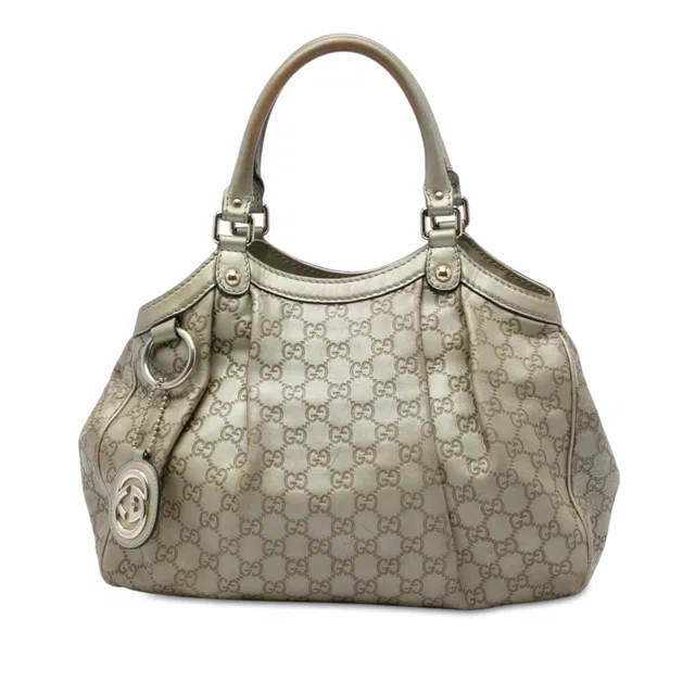Gold Gucci Medium Guccissima Sukey Tote in Gold Leather from Designer Revival