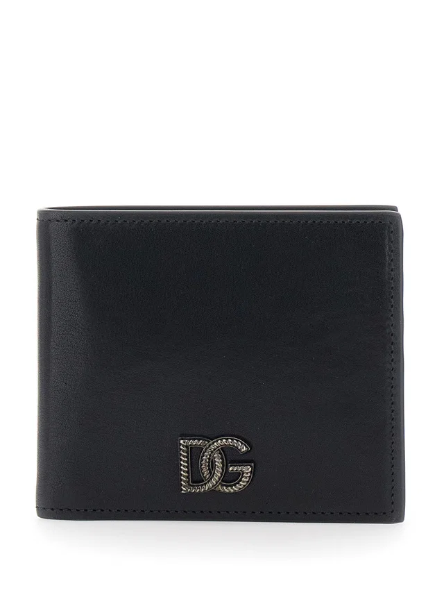 Dolce & Gabbana Bi-Fold Calf Leather Wallet — Black in Black Calfskin from HEWI