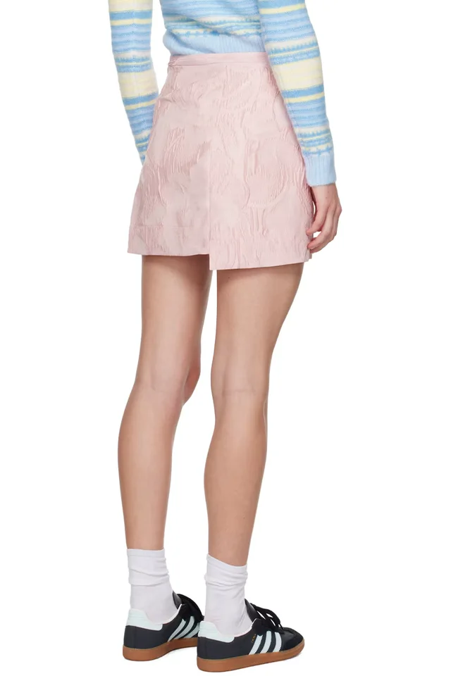 GANNI Pink Textured Miniskirt, photo 3 of 4 from SSENSE