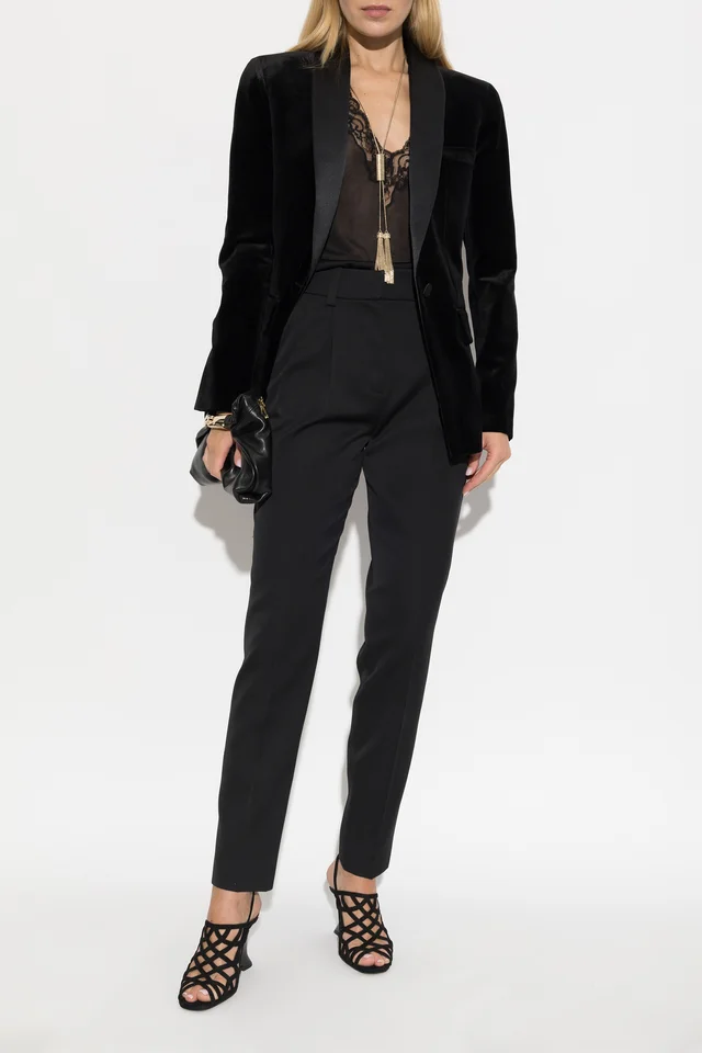 Balmain Single-Breasted Velvet Blazer, photo 3 of 4 from SENSER