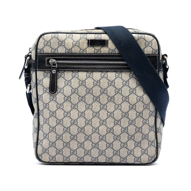 Beige Gucci GG Supreme Crossbody in Beige Coated canvas from Designer Revival
