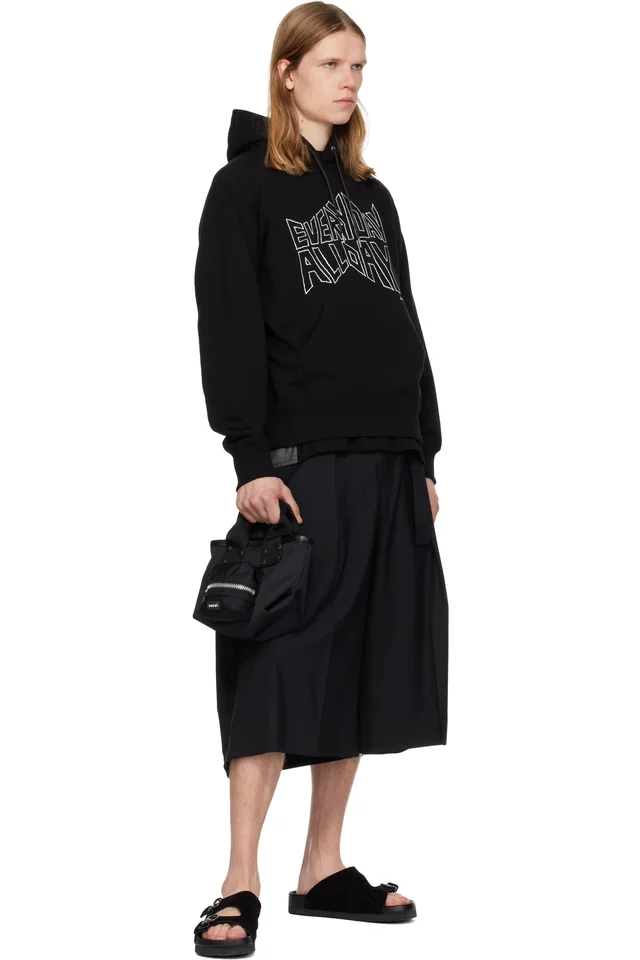 Black 'geoff sacai' Print Hoodie, photo 4 of 4 from SSENSE