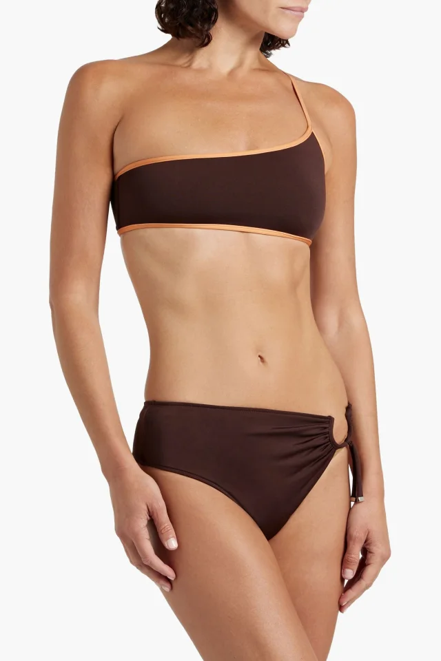 Jacquemus Aouro Ring-Embellished Bikini Briefs in Brown, photo 2 of 4 from THE OUTNET
