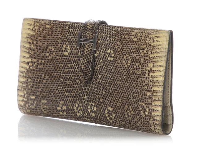 Hermès Ombré Lizard Long Béarn Wallet in Lizard from Ann's Fabulous Finds, photo 2 of 9