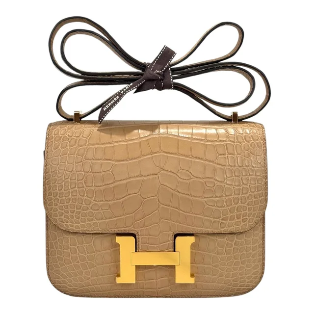 Hermès Alligator Matt Constance Mini Bag in Chai with GHW in Crocodile from Luxury Promise, photo 2 of 3