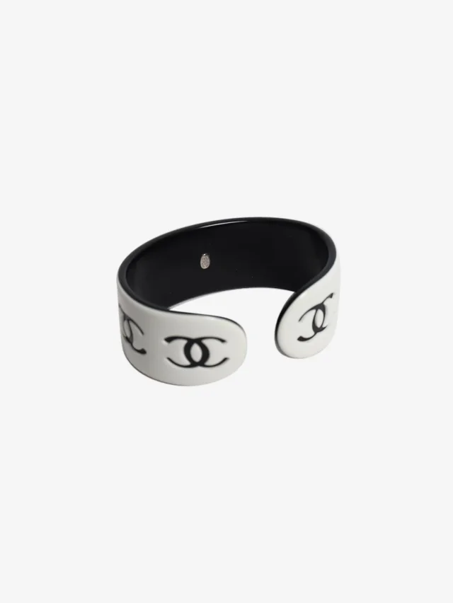 Chanel Black and white vintage CC bangle in Black from Sign of the Times, photo 3 of 4