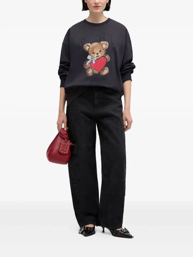 GANNI teddy-print sweatshirt, photo 2 of 2 from FARFETCH