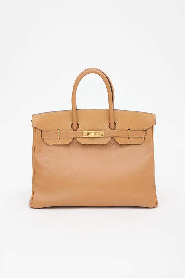 Hermès 1996 Natural Sable Ardennes Birkin 35 Bag in Beige Leather from VSP Consignment