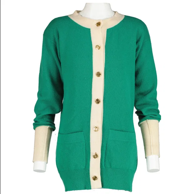 Chanel Green Cashmere Cardigan in Green Cashmere from Labellov