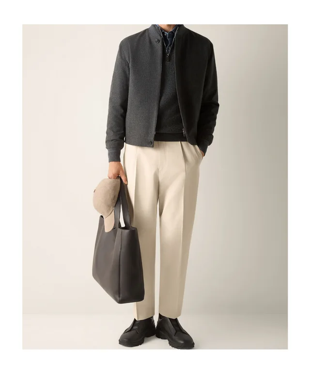 Zegna Dark Grey Multimelange Oasi Cashmere Elements Bomber, photo 4 of 6 from SENSER