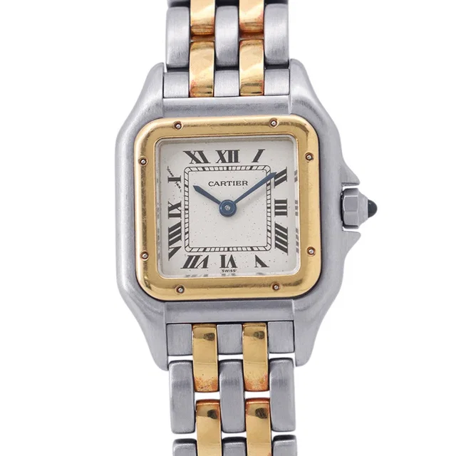 Cartier PANTHERE SM 2 Row H30mm×W22mm Stainless Steel K18YG Ivory DialW25029B6 in White from GALLERY RARE