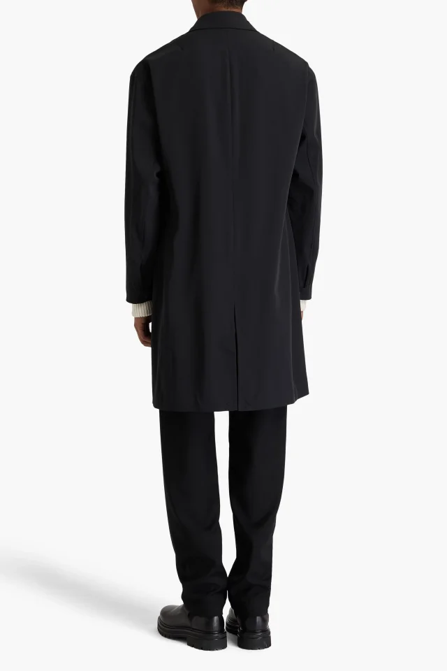 Rag & Bone Evan Stretch-Twill Overcoat in Black, photo 3 of 4 from THE OUTNET
