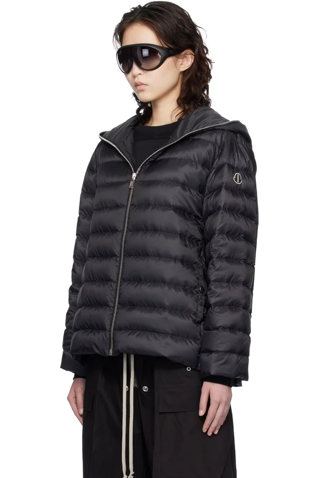 Moncler + Rick Owens Black Ziplock Down Jacket, photo 4 of 5 from SSENSE