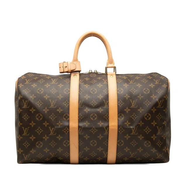 Brown Louis Vuitton Monogram Keepall 45 Travel Bag in Brown Coated canvas from Designer Revival