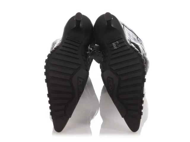 Balenciaga Black Runway Over the Knee Motocross Heel Boots in Black Leather from Ann's Fabulous Finds, photo 6 of 6