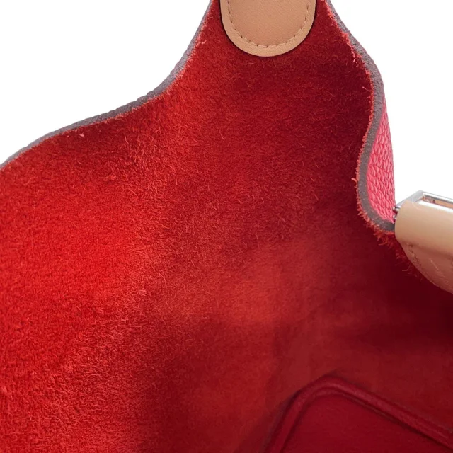 Hermès Picotin Lock Touch Rouge Tomate/Rose Eglantine Taurillon Clemence Swift Leather Size MM in Red Clemence leather from GALLERY RARE, photo 9 of 12