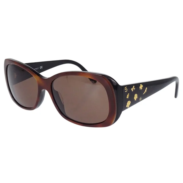 Chanel Sunglasses Eyewear Brown 55□15 135 Small Good in Brown Resin from AMORE Vintage Tokyo