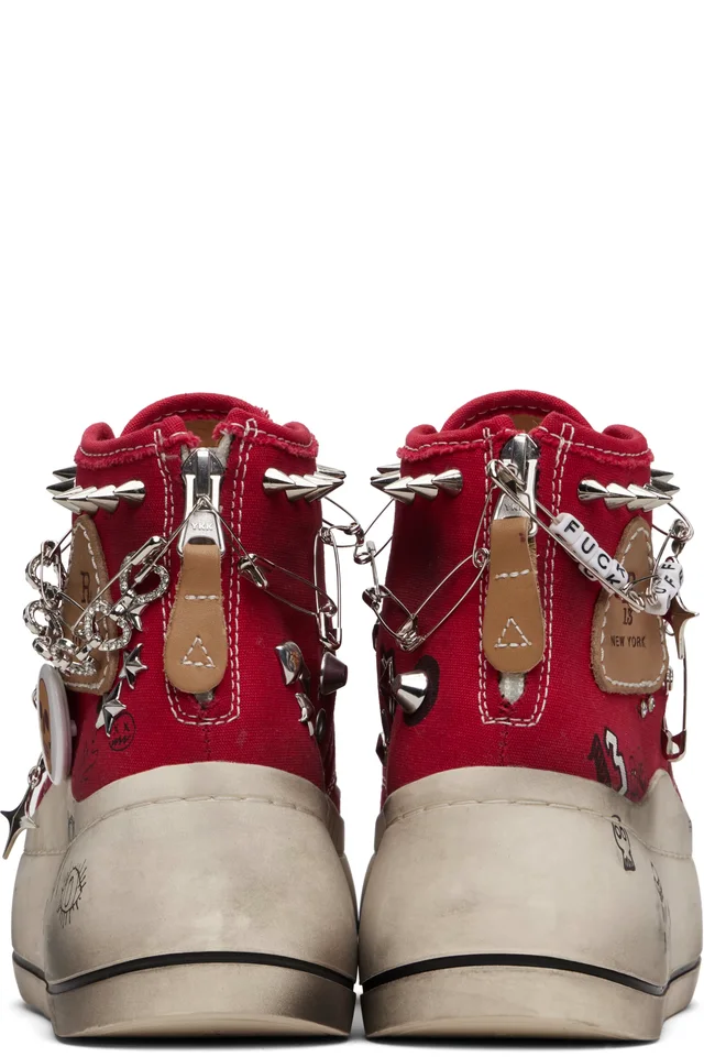 R13 Red Kurt High Top Sneakers, photo 2 of 4 from SSENSE