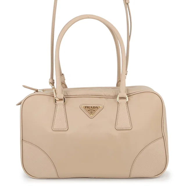 Prada Re-Edition 1978 2wayShoulder Bag Beige1BB115 Nylon Leather Size Medium in Nylon from GALLERY RARE