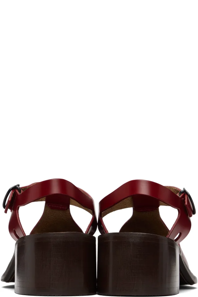 HEREU Red Pesca Heeled Sandals, photo 2 of 5 from SSENSE