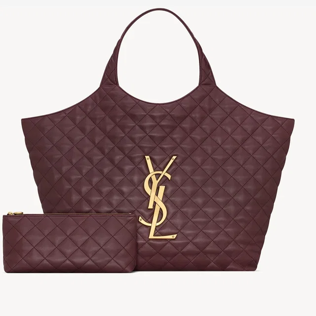 Saint Laurent Icare Shoulder Bag — Burgundy Leather in Burgundy Leather from HEWI