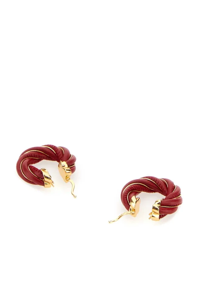 Bottega Veneta Applecandy Earrings — Red in Red Lambskin from HEWI, photo 3 of 3