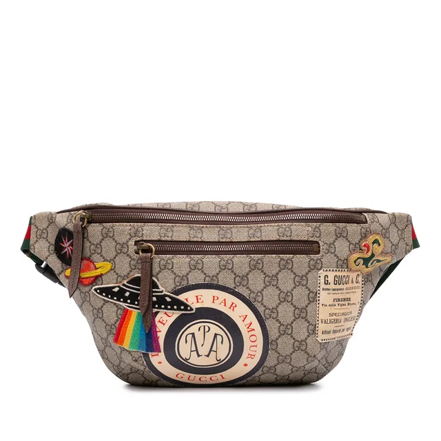 Beige Gucci GG Supreme Courrier Web Belt Bag in Beige Coated canvas from Designer Revival, photo 1 of 1