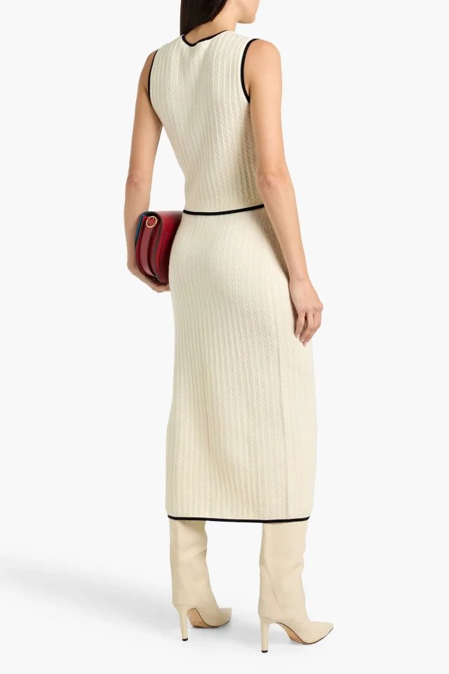 Frame Cable-Knit Cashmere and Silk-Blend Midi Skirt, photo 3 of 4 from THE OUTNET