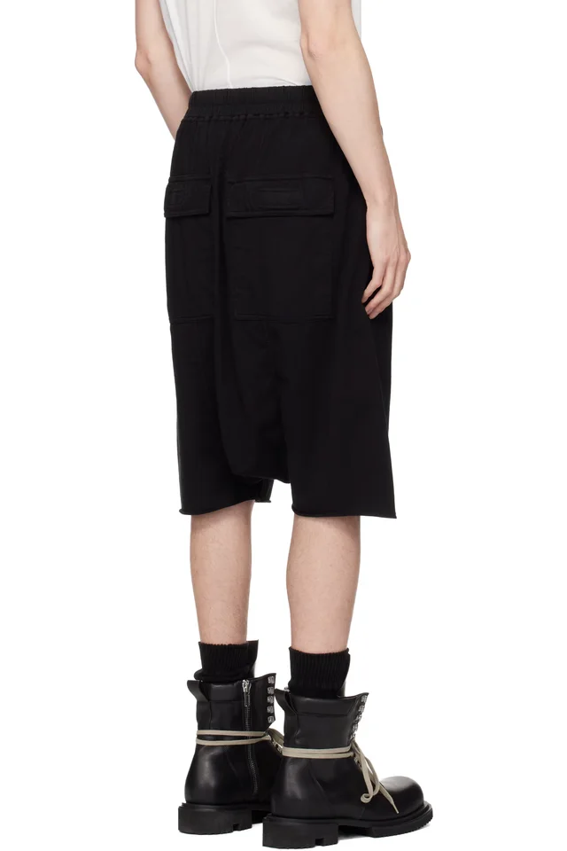 Rick Owens DRKSHDW Black Temple Drawstring Pods Shorts, photo 3 of 4 from SSENSE
