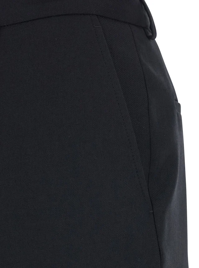 Valentino Pants with Flared Design and Pleats on Front and Back in Nylon and Wool Gabardine Black Men in Black 55% Polyester 45% Virgin Wool, photo 6 of 8 from Gaudenzi Boutique