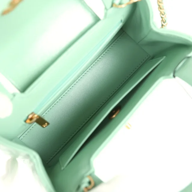 Chanel Small Kelly Shopper Light Green Shiny Aged Calfskin Brushed Gold Hardware in Green Calfskin from Madison Avenue Couture, photo 8 of 9