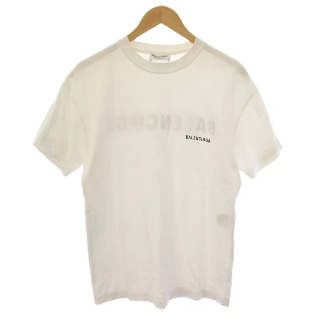 Balenciaga Logo T-Shirt Short Sleeve XS White in White from The Reluxe