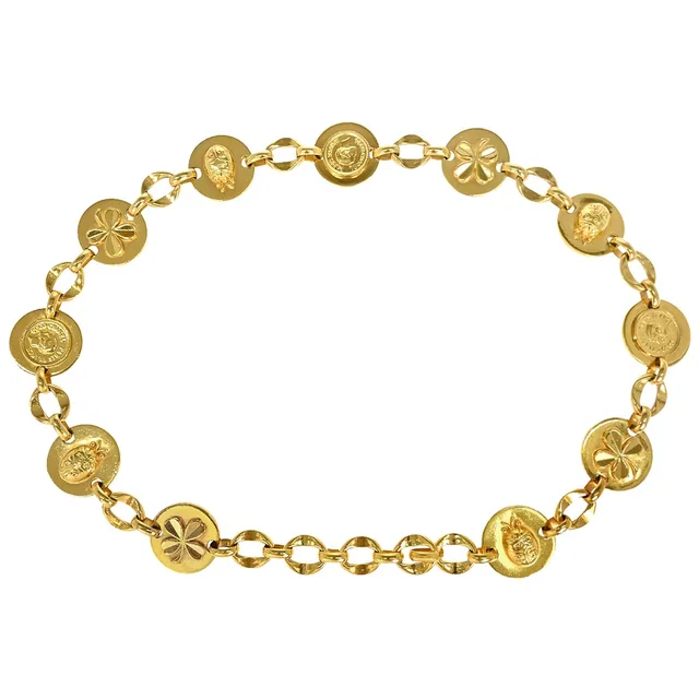 Chanel Chain Belt Icon Medallion Gold Small Good in Gold from AMORE Vintage Tokyo