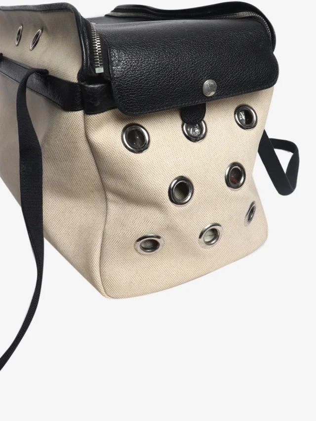 Hermès Black and beige Sac de Transport pet carrier in Black Canvas from Sign of the Times, photo 5 of 8