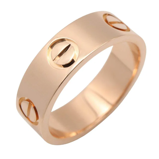 Cartier Love Au750 Pink Gold Ring Size 8.5 in Pink from LuxUness