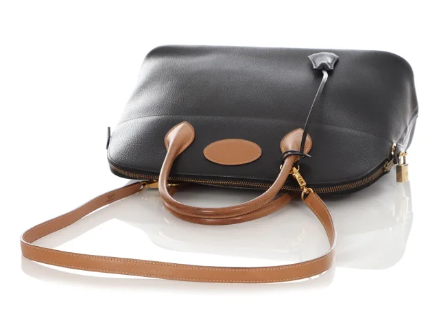 Hermès Vintage Black and Tan Ardennes Bolide 35 in Black Leather from Ann's Fabulous Finds, photo 7 of 10