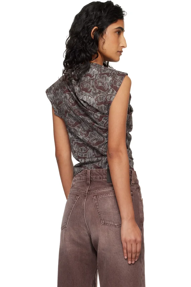 Vivienne Westwood Burgundy & Gray Hebo T-shirt, photo 3 of 4 from SSENSE