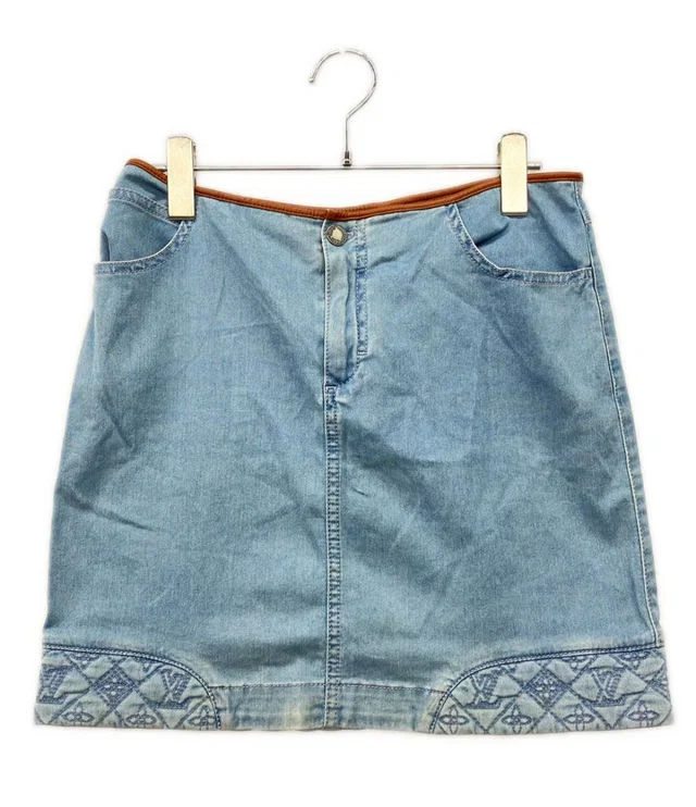 Louis Vuitton Denim Skirt 38 in Denim from The Reluxe