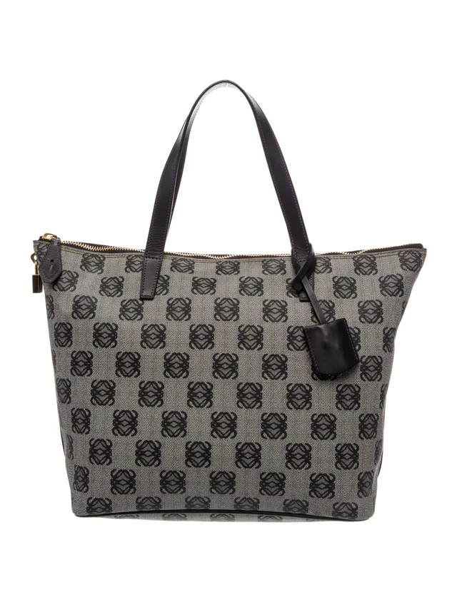 Loewe Canvas Tote in black Canvas from The RealReal