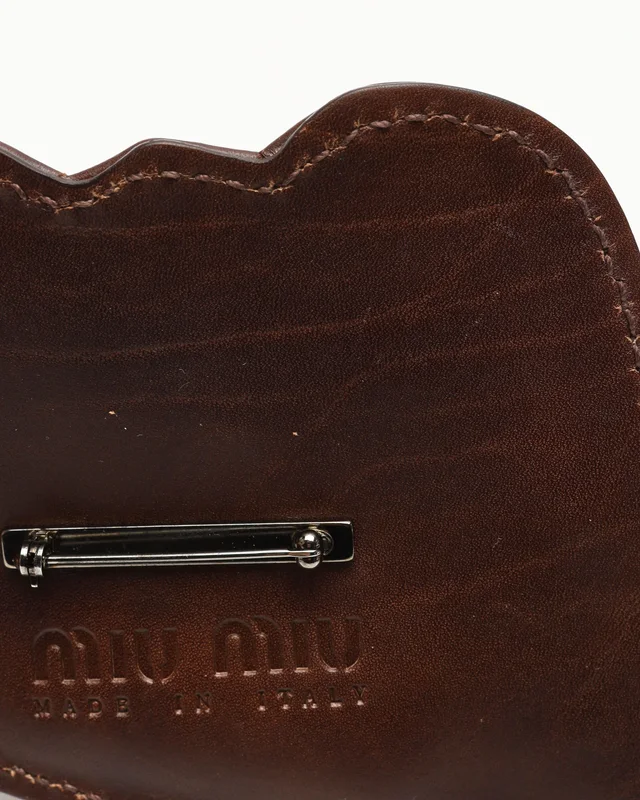 Miu Miu Large Leather Brooch in Leather from A Retro Tale, photo 4 of 5
