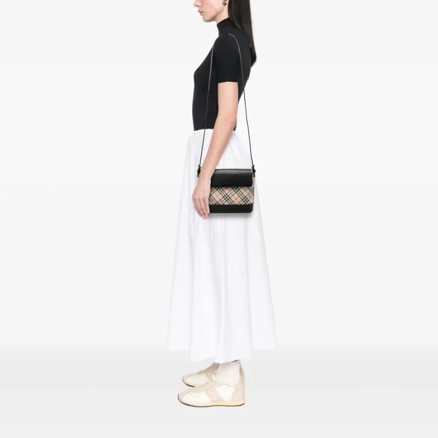 Beige Burberry Nova Check Canvas Crossbody in Beige Canvas from Designer Revival, photo 6 of 7