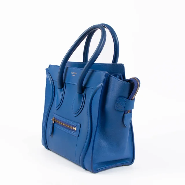 Celine Electric Blue Micro Luggage Bag in Blue Leather from Labellov, photo 2 of 5