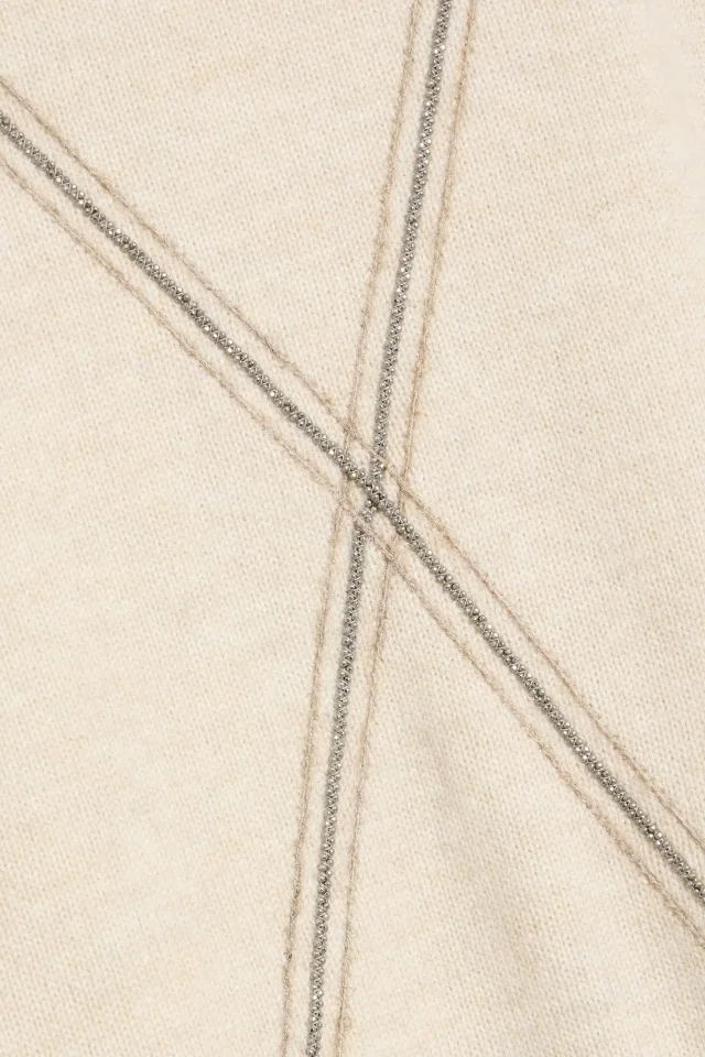 Brunello Cucinelli Bead-Embellished Wool, Cashmere and Silk-Blend Sweater in Beige, photo 4 of 4 from THE OUTNET