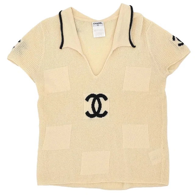 Chanel 2001 Top Ivory #42 in White Cashmere from AMORE Vintage Tokyo