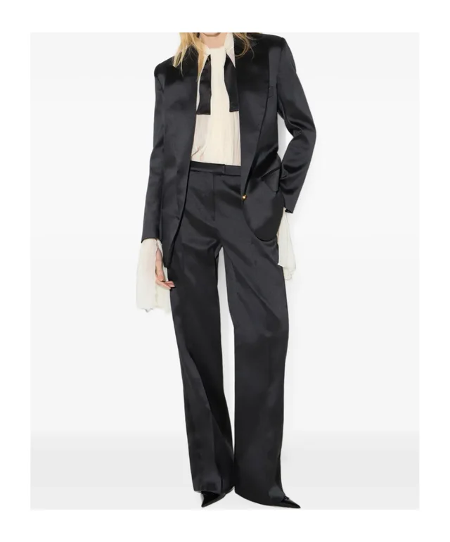 Elisabetta Franchi Satin Single-Breasted Blazer, photo 2 of 6 from SENSER