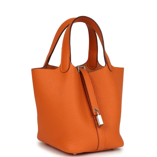 Hermès Picotin Lock 18 Orange Clemence Palladium Hardware in Orange Clemence leather from Madison Avenue Couture, photo 2 of 2